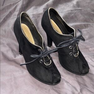 Elegant Black Peep-Toe Heels